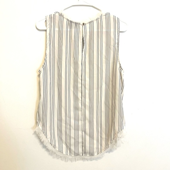 2/$15 Who What Wear - Black and Off White Striped Sleeveless Blouse/Top - Picture 9 of 9